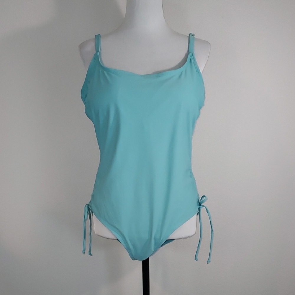 Allure by IMG Aqua Turquoise One-Piece Swimsuit w/ Side Cinch Size 1X NWT